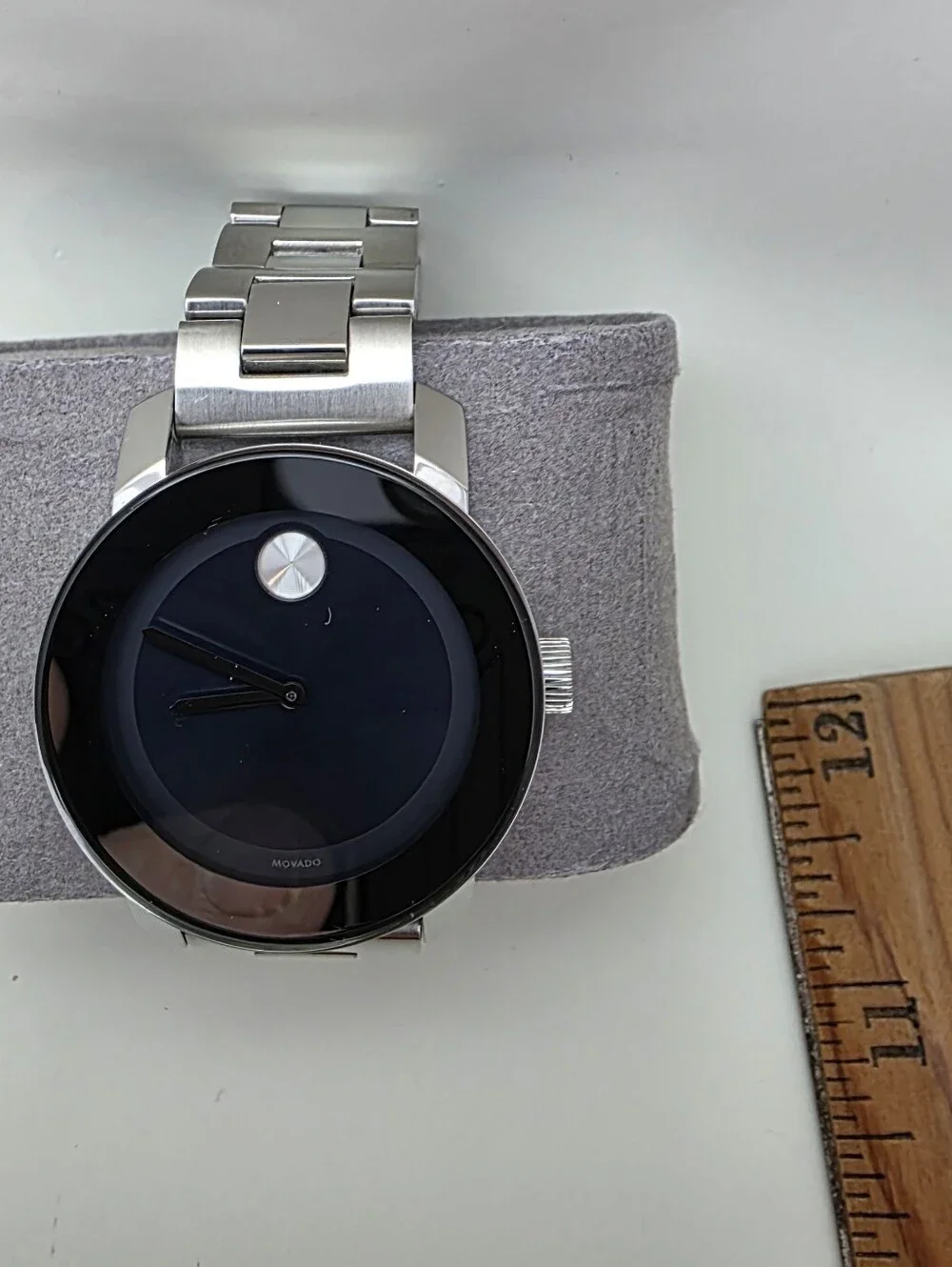 Movado Men's Stainless Steel Black Dial Museum Watch 36mm